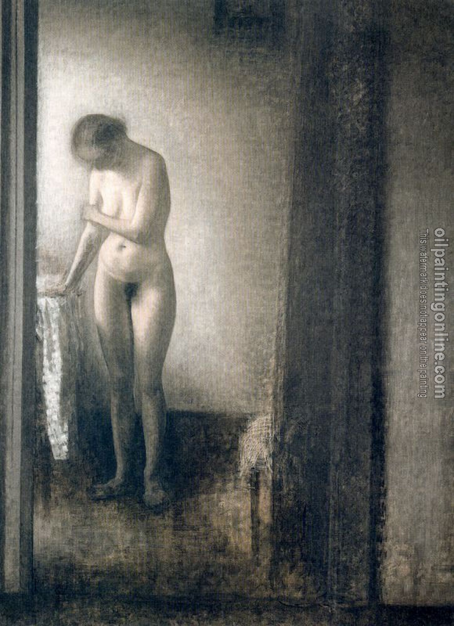 Vilhelm Hammershoi - Figure de Modelo, Nu Feminino